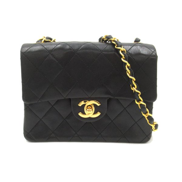 2101218056037 1 Chanel Mini Matelasse Chain Shoulder Bag Lambskin Black