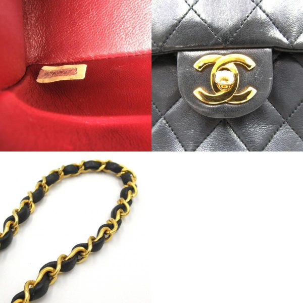 2101218056037 10c Chanel Mini Matelasse Chain Shoulder Bag Lambskin Black