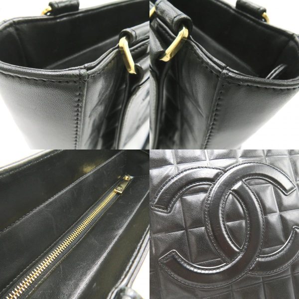 2101218056280 13c Chanel Chocolate Bar Tote Bag Lambskin Black