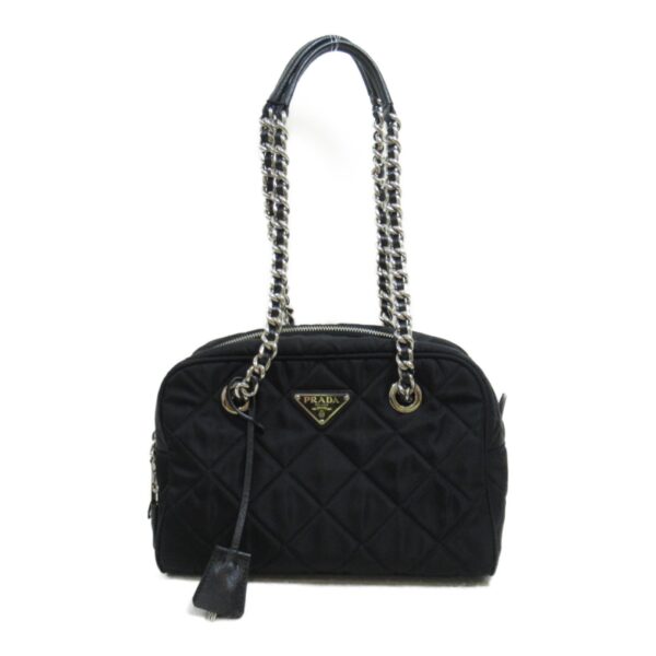 2101218058673 3 Prada Chain Nylon Shoulder Bag Black