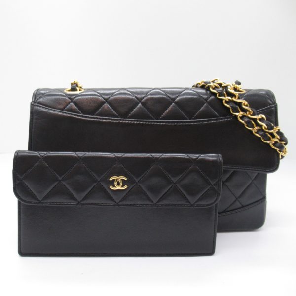 2101218066210 6 Chanel Matelasse Chain Shoulder Bag Black