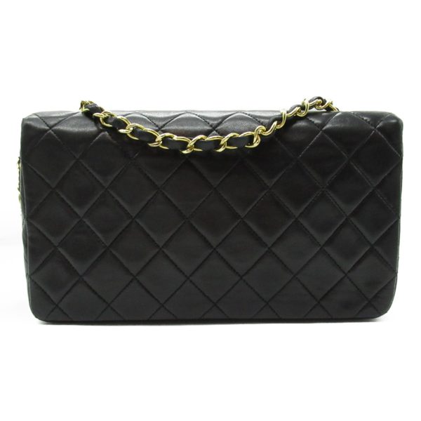 2101218066340 2 Chanel Matelasse Single Flap Chain Shoulder Bag Lambskin Black