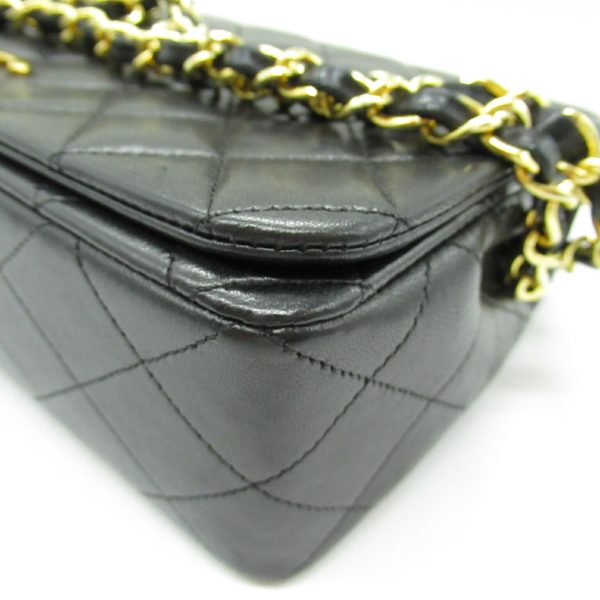 2101218066340 9 Chanel Matelasse Single Flap Chain Shoulder Bag Lambskin Black