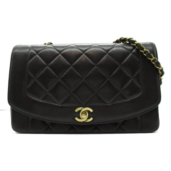 2101218066463 1 Chanel Matelasse Diana Chain Shoulder Bag Lambskin Black