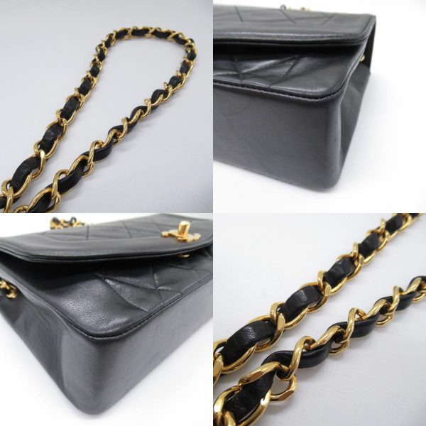 2101218066593 12c Chanel Matelasse Diana Chain Shoulder Bag Black