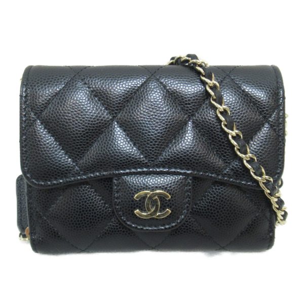 2101218068702 2 Chanel Matelasse Chain Shoulder Bag Caviar Skin Black