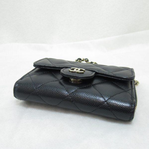 2101218068702 5 Chanel Matelasse Chain Shoulder Bag Caviar Skin Black