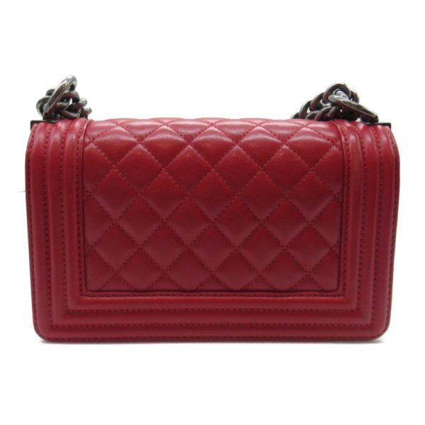 2101218070354 4 Chanel Boy Chanel Chain Shoulder Bag Lambskin Red