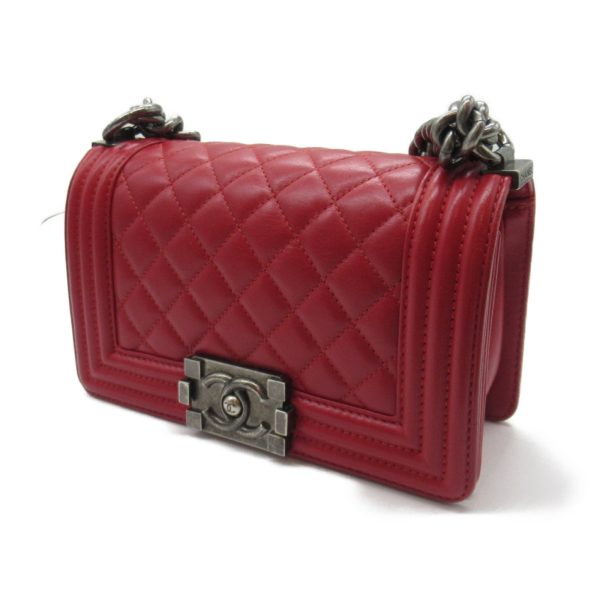 2101218070354 5 Chanel Boy Chanel Chain Shoulder Bag Lambskin Red