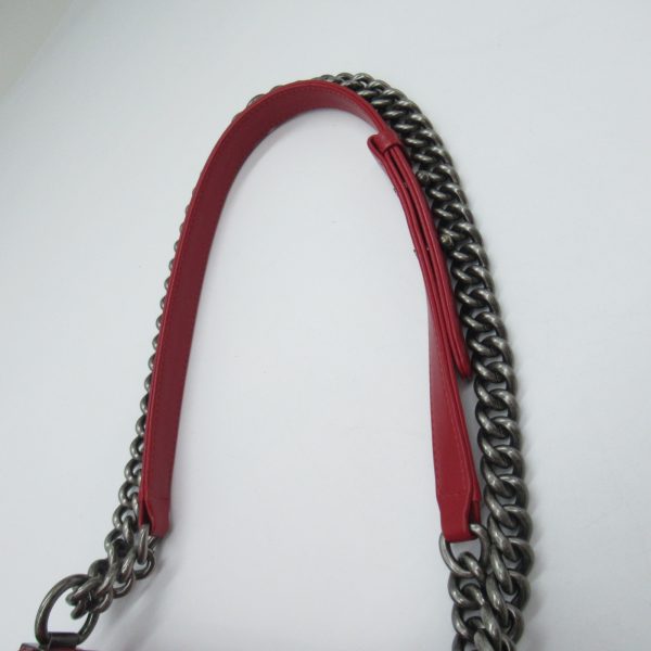 2101218070354 9 Chanel Boy Chanel Chain Shoulder Bag Lambskin Red