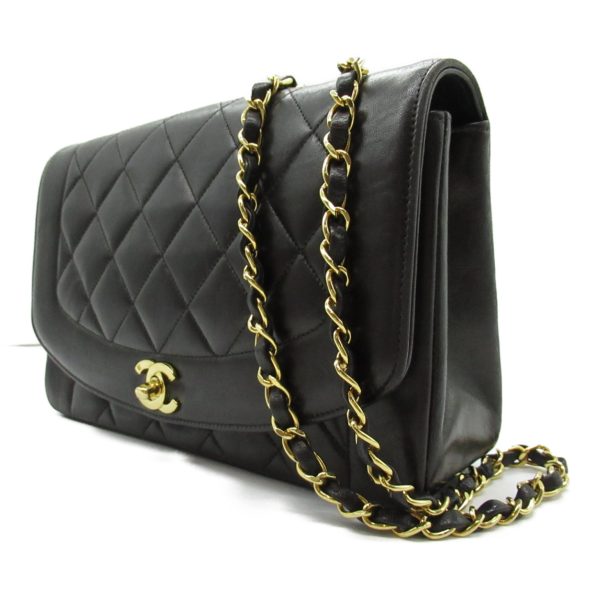 2101218073454 3 Chanel Matelasse Diana Chain Shoulder Bag Lambskin Black