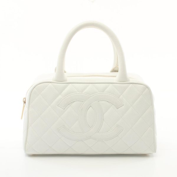 2101218084177 1 Chanel Matelasse Handbag Caviar Skin White