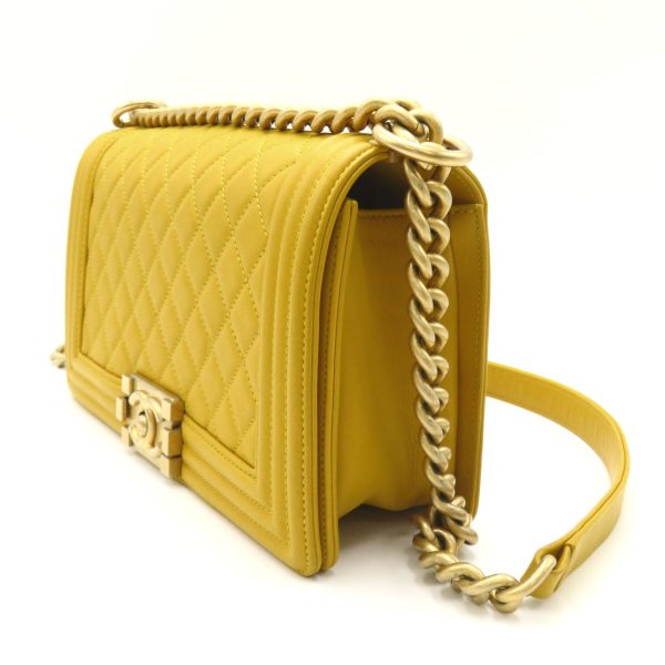 2101218085570 3 Chanel Boy Chain Shoulder Bag Yellow