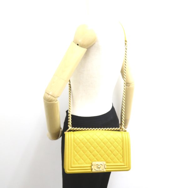 2101218085570 6 Chanel Boy Chain Shoulder Bag Yellow