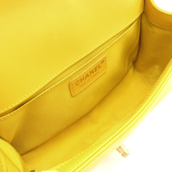 2101218085570 7 Chanel Boy Chain Shoulder Bag Yellow