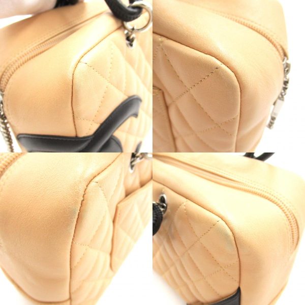 2101218085631 12c Chanel Cambon Line Bowling Bag Beige Black