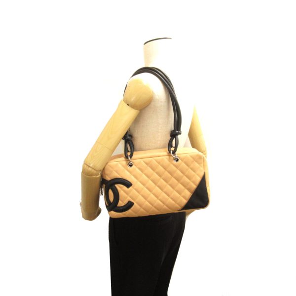 2101218085631 6 Chanel Cambon Line Bowling Bag Beige Black