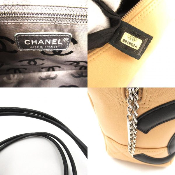 2101218085631 8c Chanel Cambon Line Bowling Bag Beige Black