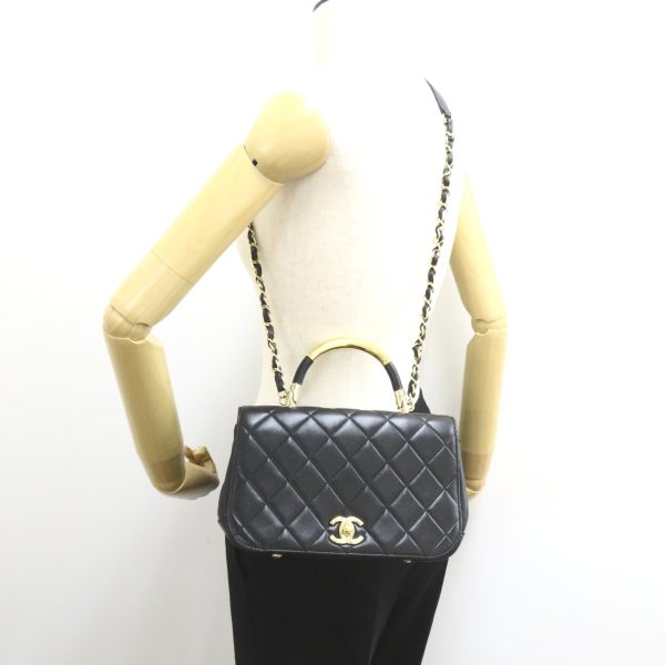 2101218104967 6 Chanel Matelasse 2way Shoulder Bag Black