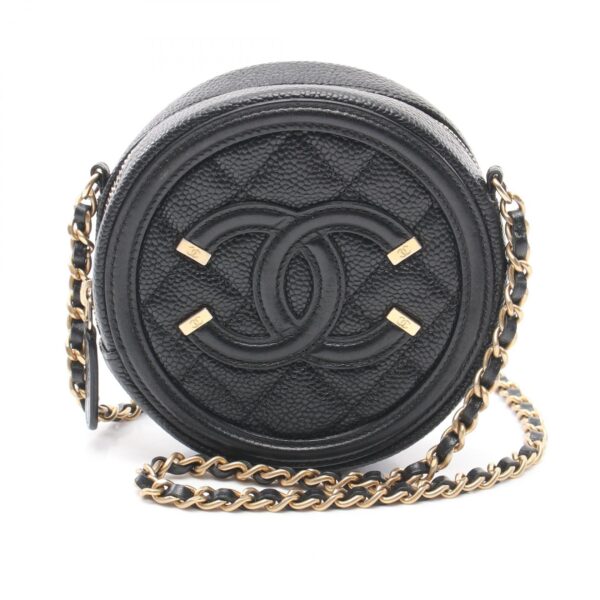 2101218105032 1 Chanel CC Filigree Caviar Skin Shoulder Bag Black