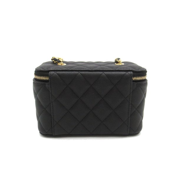 2101218105360 2 Chanel Vanity Chain Shoulder Bag Caviar Skin Black