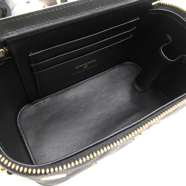 2101218105360 5 Chanel Vanity Chain Shoulder Bag Caviar Skin Black