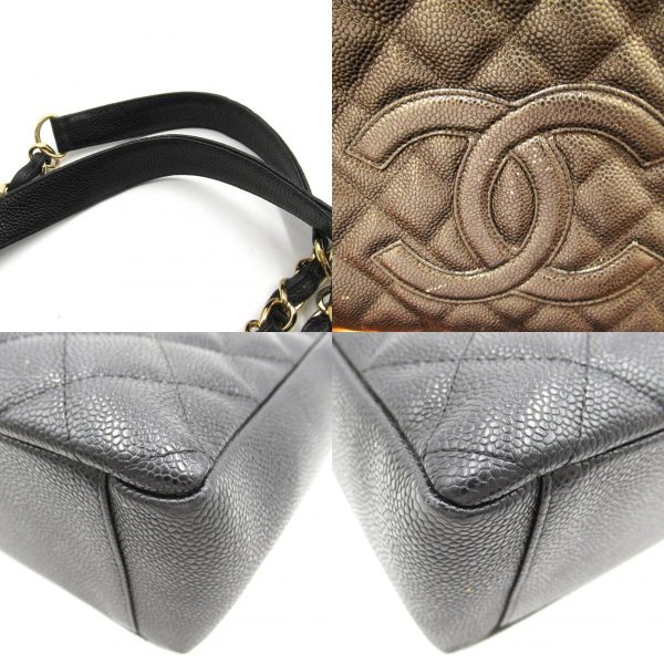 2101218105551 9c Chanel PST Tote Bag Caviar Skin Black