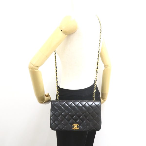 2101218119404 5 Chanel Matelasse Full Flap Shoulder Bag Black