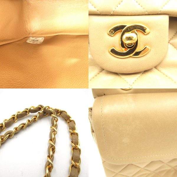 2101218119466 12c Chanel Matelasse Double Flap Shoulder Bag Beige