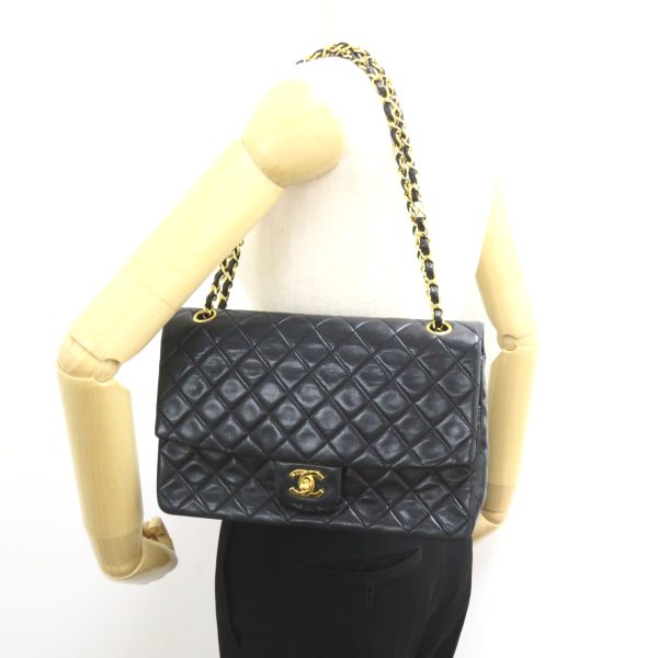 2101218119824 5 Chanel Matelasse Single Flap Shoulder Bag Black