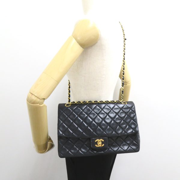 2101218119824 6 Chanel Matelasse Single Flap Shoulder Bag Black