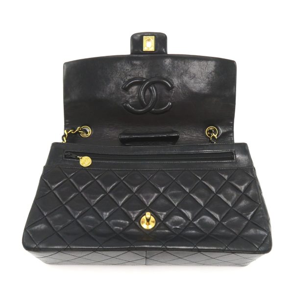 2101218119824 7 Chanel Matelasse Single Flap Shoulder Bag Black