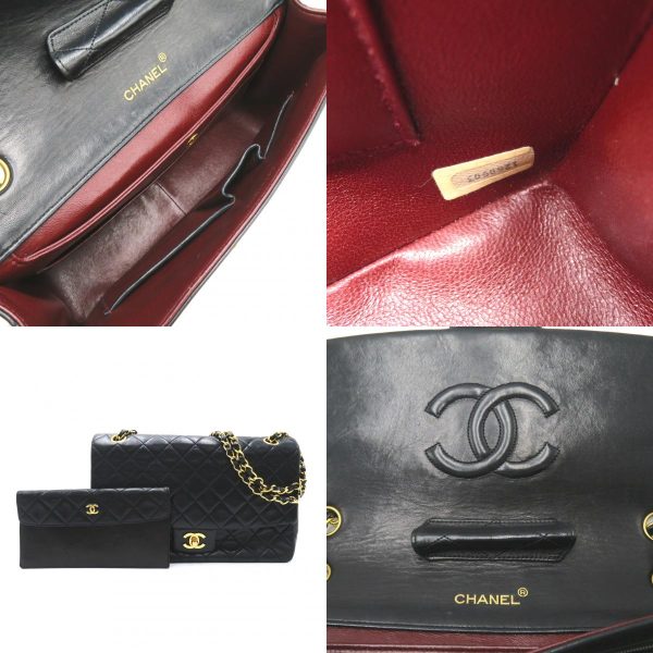 2101218119824 8c Chanel Matelasse Single Flap Shoulder Bag Black