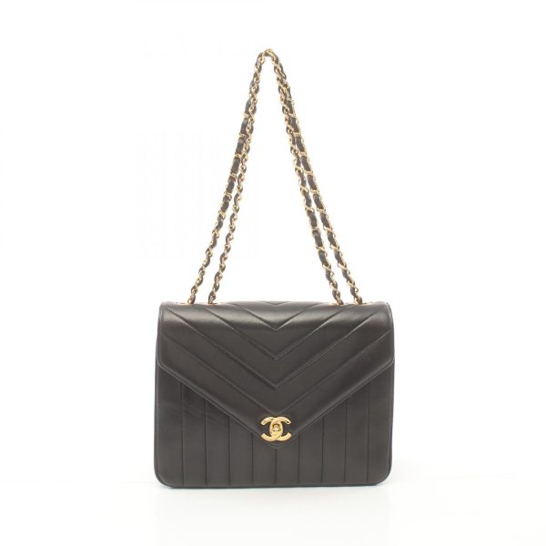 2101218141801 1 Chanel V Stitch Chevron Mademoiselle Bag Black