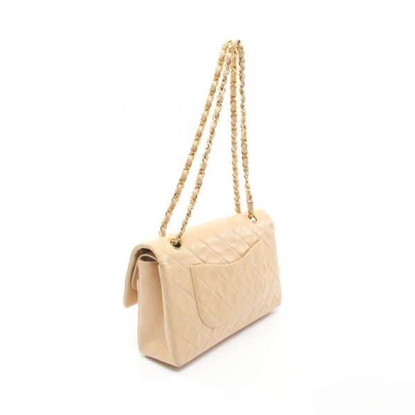 2101218141993 2 Chanel Matelasse W Flap Shoulder Bag Beige