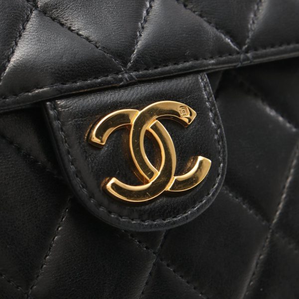 2101218142242 6 Chanel Matelasse Shoulder Bag Lambskin Black