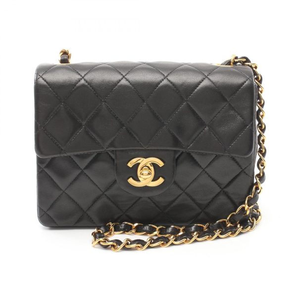 2101218142358 1 Chanel Mini Matelasse Shoulder Bag Lambskin Black