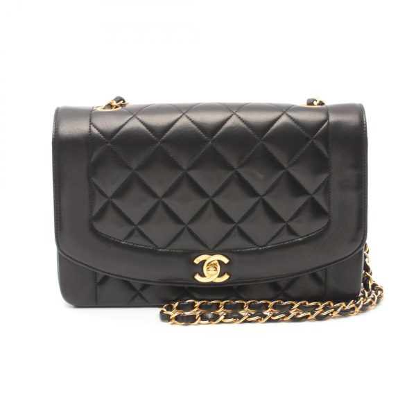 2101218142549 1 Chanel Matelasse Diana Flap Shoulder Bag Black