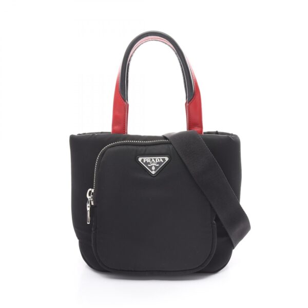 2101218142686 1 Prada Tessuto Pocket Nylon Handbag Black Red