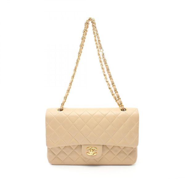 2101218142785 1 Chanel Matelasse W Flap Shoulder Bag Beige