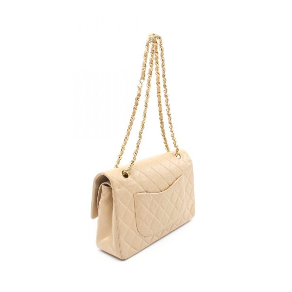 2101218142785 2 Chanel Matelasse W Flap Shoulder Bag Beige