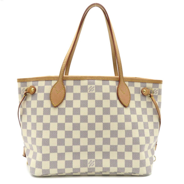 2101218155297 1 Louis Vuitton Neverfull PM Tote Bag Damier Azur White