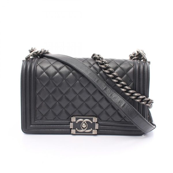 2101218156256 1 Chanel Boy Shoulder Bag Lambskin Black