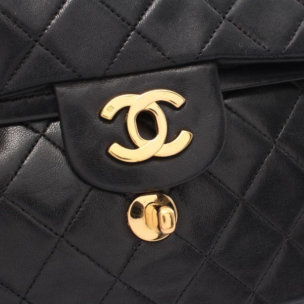 2101218156270 9 Chanel Matelasse Double Flap Shoulder Bag Black