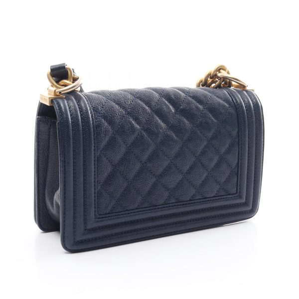 2101218156553 2 Chanel Boy Shoulder Bag Caviar Skin Blue