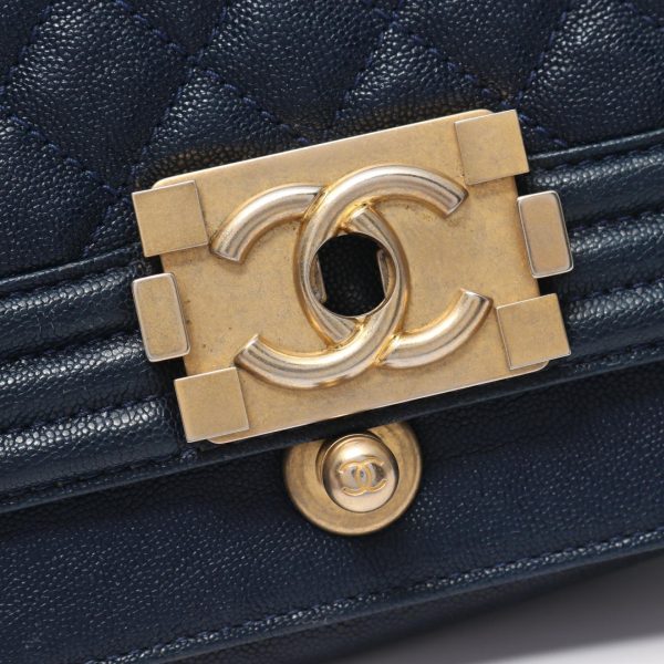 2101218156553 6 Chanel Boy Shoulder Bag Caviar Skin Blue