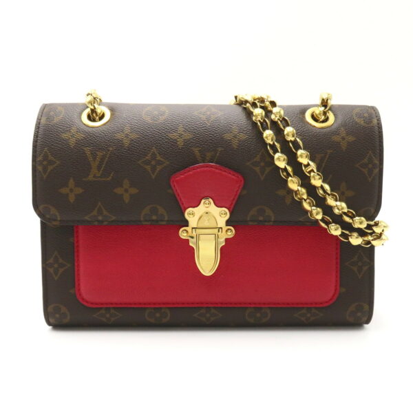 2101218166378 1 Louis Vuitton Victoire Shoulder Bag Monogram Brown Red