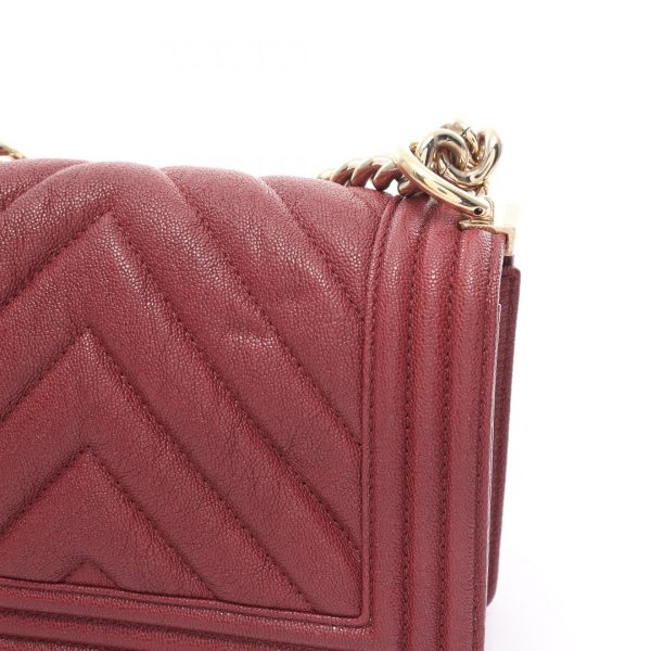 2101218166767 5 Chanel Boy V Stitch Shoulder Bag Caviar Bordeaux