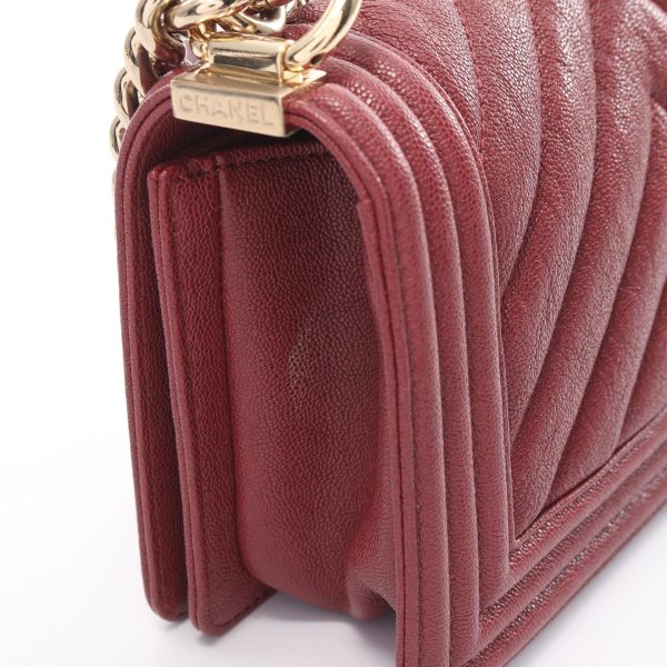 2101218166767 6 Chanel Boy V Stitch Shoulder Bag Caviar Bordeaux