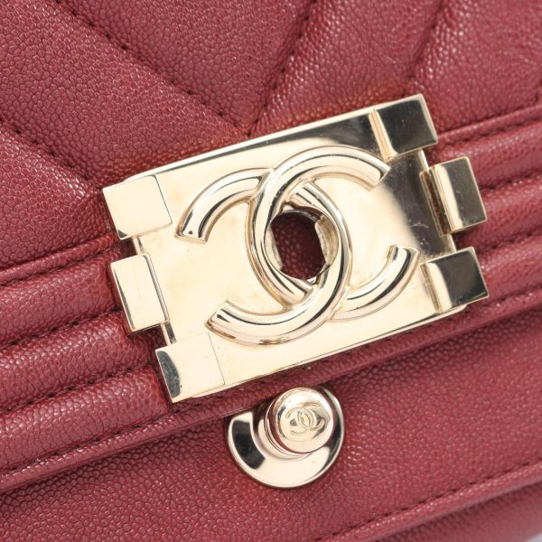 2101218166767 8 Chanel Boy V Stitch Shoulder Bag Caviar Bordeaux